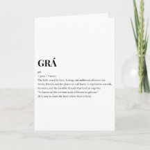 Moderne Ierse Grá Liefde Betekenis Print