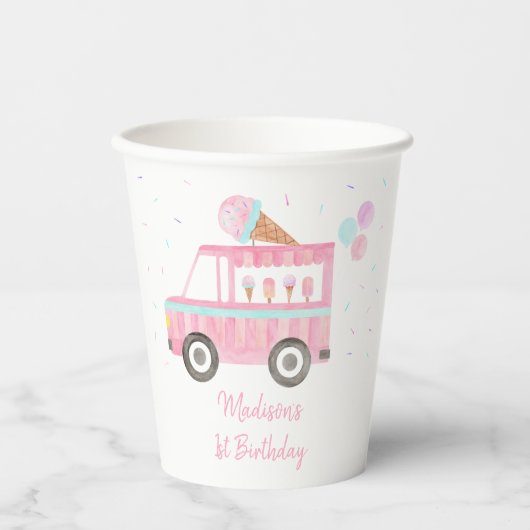 Moderne ijsklok op kermisdag papieren bekers (Voorkant)