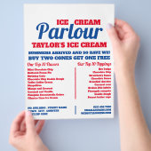 Moderne ijszaak reclamefolder flyer (Hand)