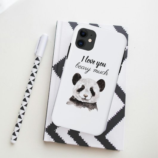 Moderne ik hou van je bent veel zwart en wit Panda Case-Mate iPhone Case