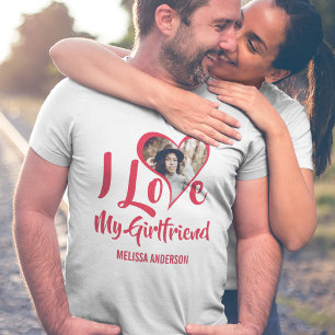 Moderne Ik hou van mijn vriendin   Hart Foto T-shi T-shirt