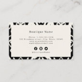 Moderne ikat noir blanc carte de visite profession (Dos)