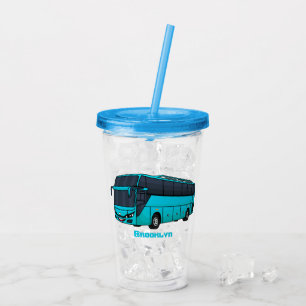 Moderne illustratie cartoon passagiersbus acryl drinkbeker