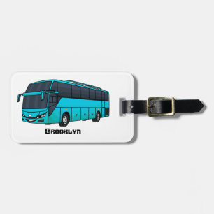 Moderne illustratie cartoon passagiersbus bagagelabel