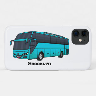 Moderne illustratie cartoon passagiersbus iPhone 11 hoesje