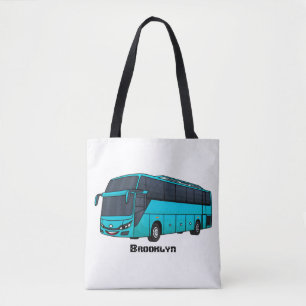 Moderne illustratie cartoon passagiersbus draagtas