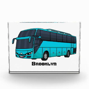 Moderne illustratie cartoon passagiersbus fotoblokken