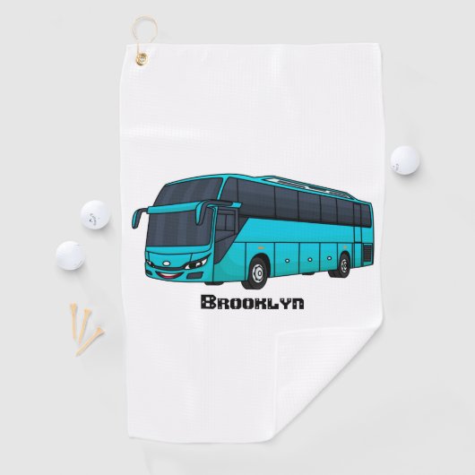Moderne illustratie cartoon passagiersbus golfhanddoek (Insitu)