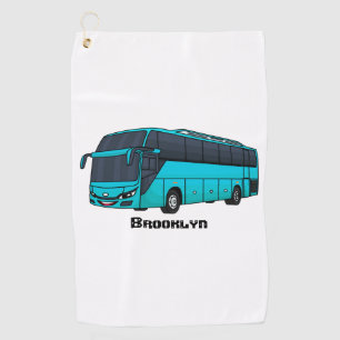 Moderne illustratie cartoon passagiersbus golfhanddoek