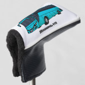 Moderne illustratie cartoon passagiersbus golfheadcover (3/4 voorkant)