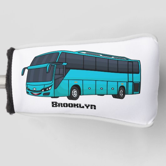 Moderne illustratie cartoon passagiersbus golfheadcover (Voorkant)