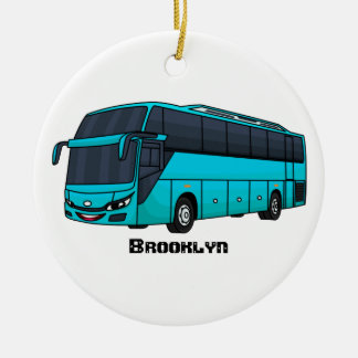 Moderne illustratie cartoon passagiersbus keramisch ornament