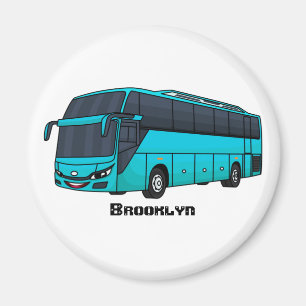 Moderne illustratie cartoon passagiersbus magneet