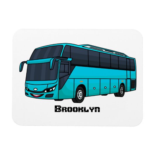 Moderne illustratie cartoon passagiersbus magneet (Horizontaal)