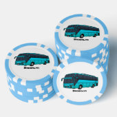 Moderne illustratie cartoon passagiersbus poker chips (Opstapeling)