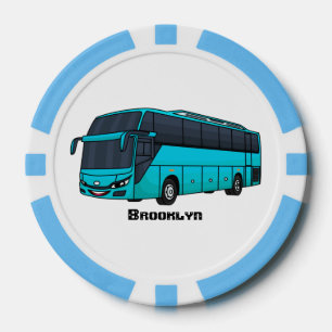 Moderne illustratie cartoon passagiersbus poker chips