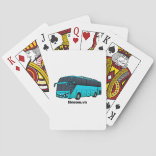 Moderne illustratie cartoon passagiersbus pokerkaarten