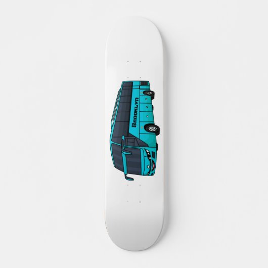 Moderne illustratie cartoon passagiersbus skateboard (Voorkant)