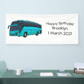 Moderne illustratie cartoon passagiersbus spandoek (Beurs)