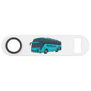 Moderne illustratie cartoon passagiersbus speed flessenopener