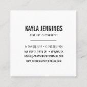 Moderne impressie | QR Code Fotograaf Vierkante Visitekaartje (Achterkant)