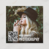 Moderne impressie | QR Code Fotograaf Vierkante Visitekaartje (Voorkant)