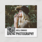 Moderne impressie | QR Code Fotograaf Vierkante Visitekaartje (Voorkant)