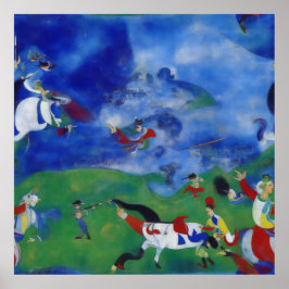 Moderne impressionist Een oude Chinese strijd Poster