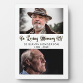 Moderne 'In Loving Memory' 2 Foto Fotoplaat (voorkant)