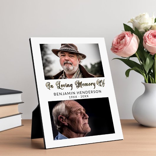 Moderne 'In Loving Memory' 2 Foto Fotoplaat