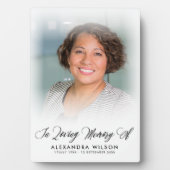 Moderne 'In Loving Memory' Foto Fotoplaat (voorkant)