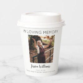 Moderne 'In Loving Memory' Foto-herdenkingsbeker Papieren Bekers