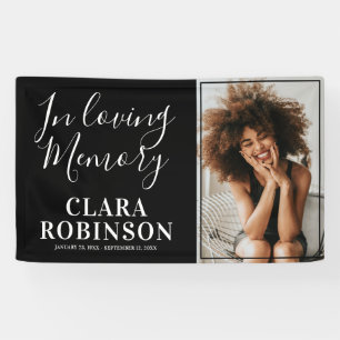Moderne 'In Loving Memory' fotobanner Spandoek