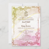 Moderne Indiase Hindoe Bruiloft Ganesha Logo Kaart (Voorkant)