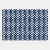 Moderne indigo Navy Shibori Pattern wrapping Sheet Inpakpapier Vel (Voorkant 3)