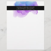 Moderne indigo Waterverf Logo Briefhoofd (Voorkant)