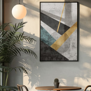 Moderne industriële geometrische kunst 3 poster