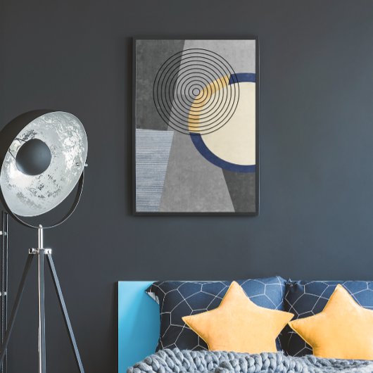 Moderne industriële geometrische kunst poster