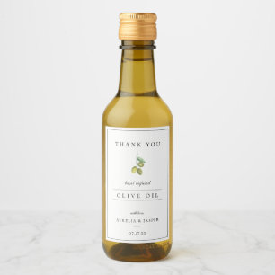 Moderne Infused Olive Oil Dank u Label Wijn Etiket