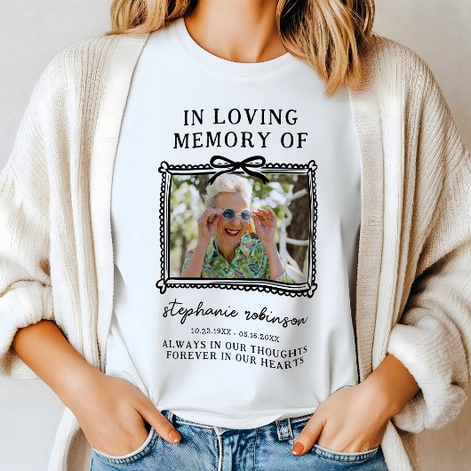 Moderne ingelijste foto begrafenismonument t-shirt