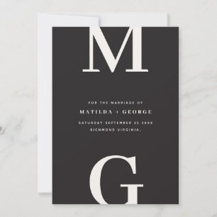 Moderne initiaal bold grafische typografie trouw save the date