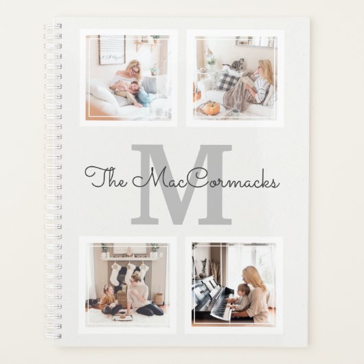 Moderne Initiaal fotocollage Planner (Voorkant)