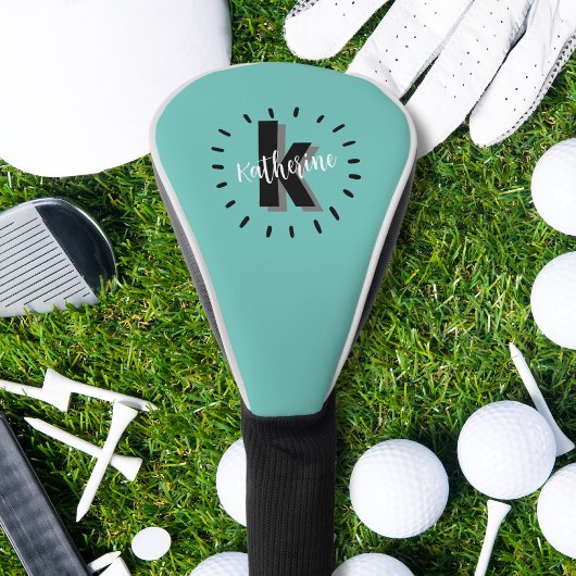 Moderne Initiaal met Monogram Golfheadcover