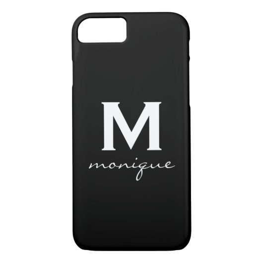 Moderne Initiaal monogram - Klassiek zwart-wit Case-Mate iPhone Case (Achterkant)