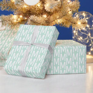 Moderne initiaal van gezuiverde zeebrasem cadeaupapier