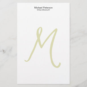 Moderne Initiaal van kalligrafie schrift monogram Briefpapier