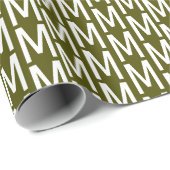 Moderne initiaal voor het groengebruik van olijven cadeaupapier (Rol Hoek)