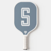 Moderne Initiale Stofblauwe Pickleball Paddle (Achterkant)