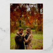 Moderne initialen 4 foto's op het net folie uitnodiging (Achterkant)