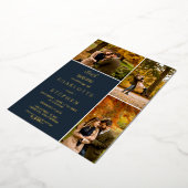 Moderne initialen 4 foto's op het net folie uitnodiging (Gedraaid)